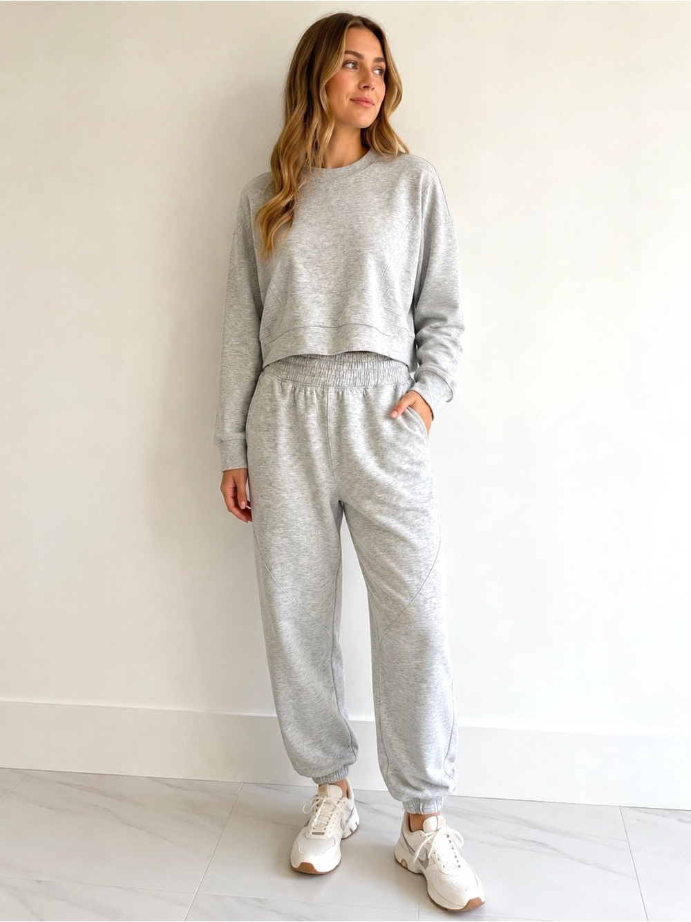 Abercrombie YPB Sweatshirt & Jogger set in Light Grey
